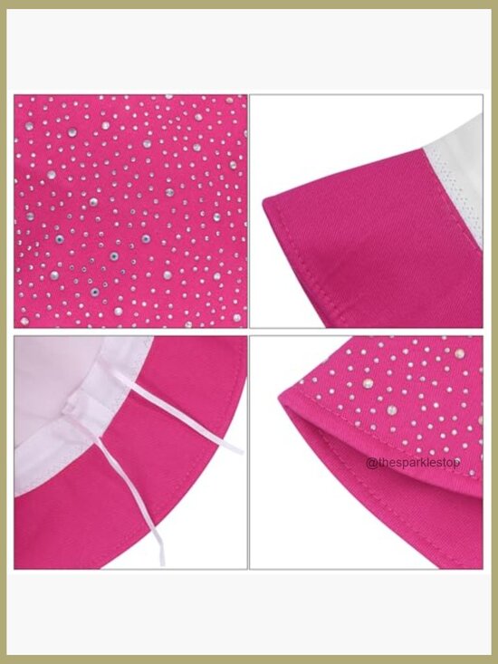 Sparkly Rhinestone Bucket Hat, Adjustable Sun Hat with UPF 20 main image 7